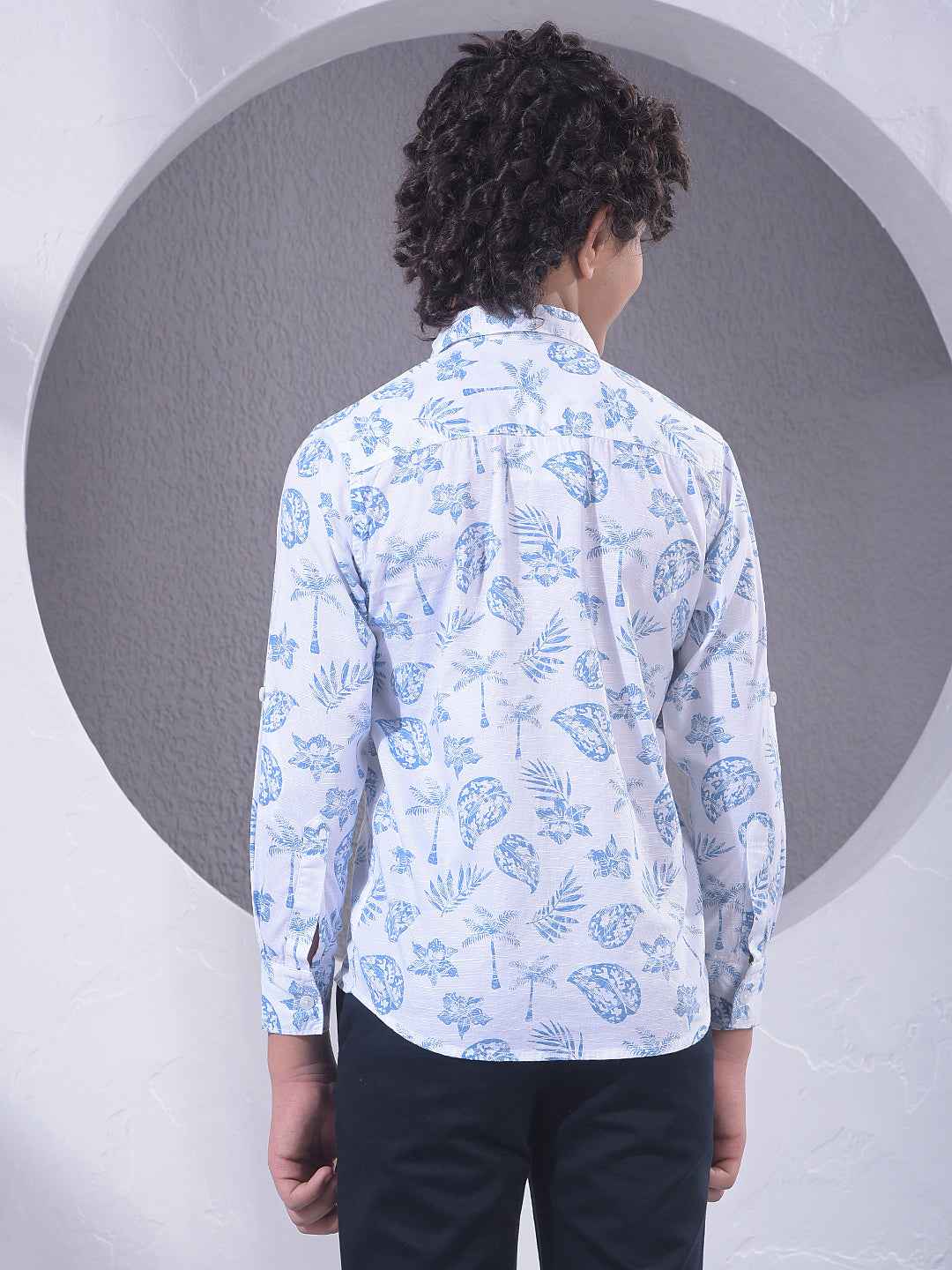 Blue Floral Print Shirt