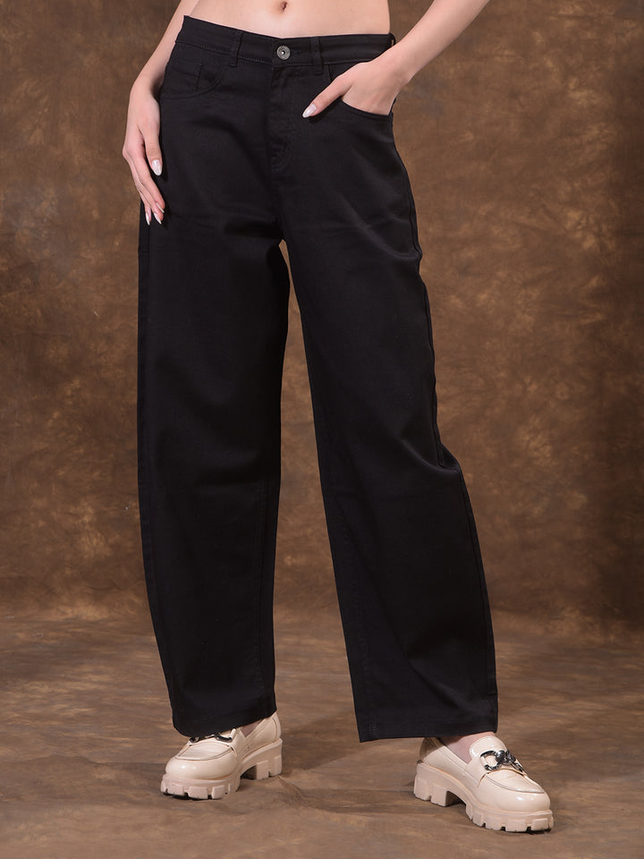 Signature Raven Black Barrel Jeans