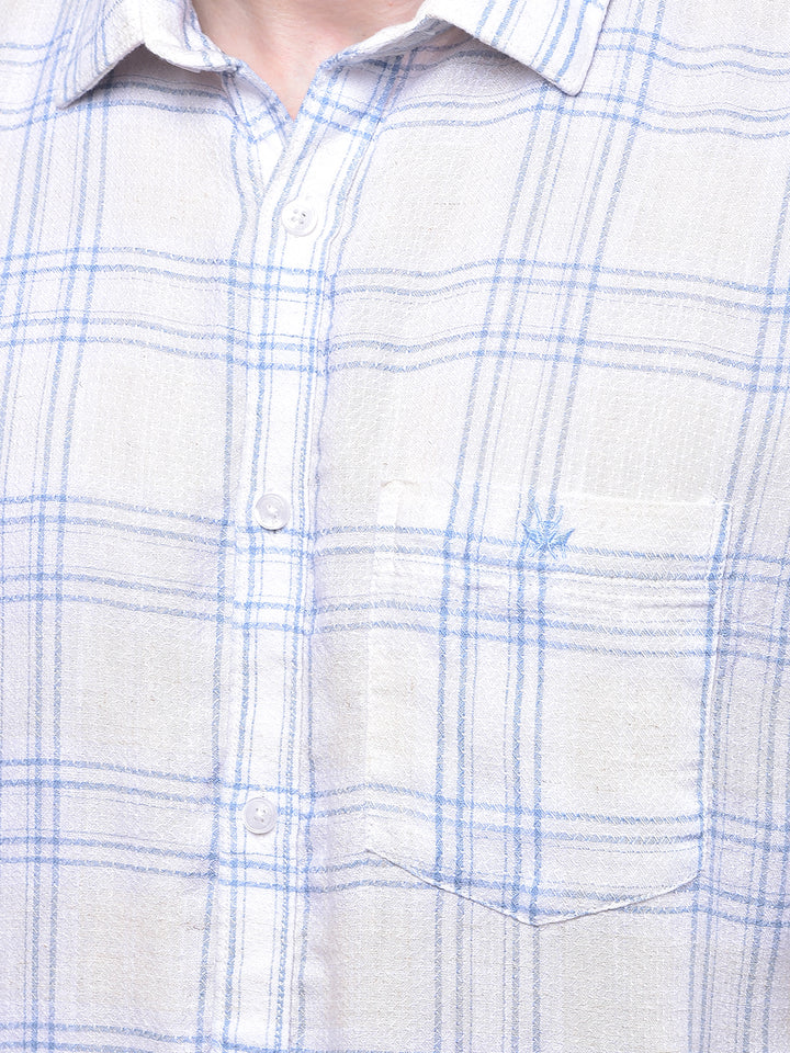 Blue Checked Linen Shirt