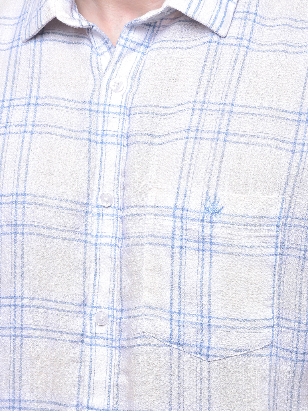 Blue Checked Linen Shirt
