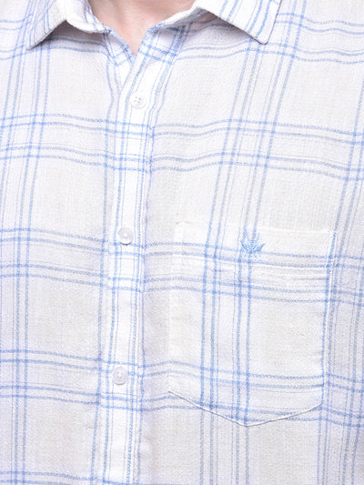 Blue Checked Linen Shirt