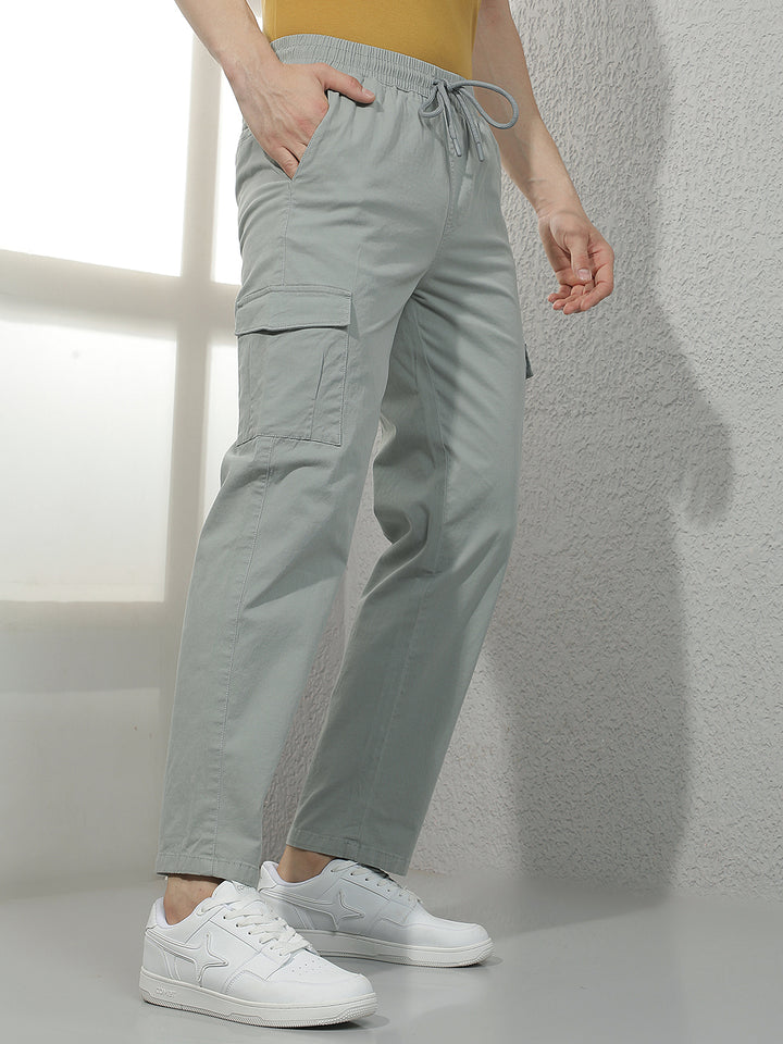 Luxe Slate Grey Cargo Trackpants