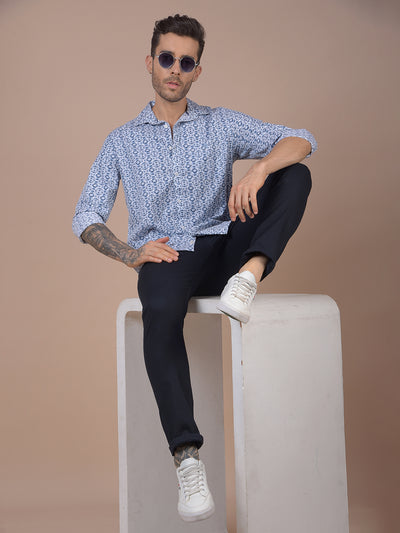 Blue Printed Shirt