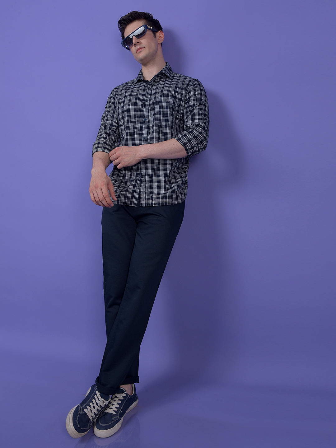 Black Checked 100% Cotton Shirt