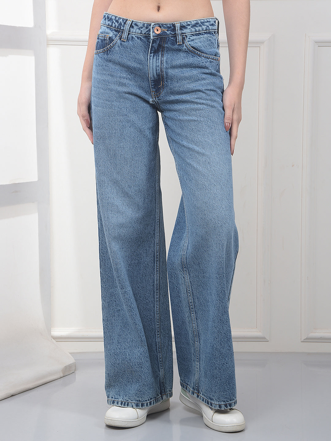 Effortless Blue Wide-Leg Jeans