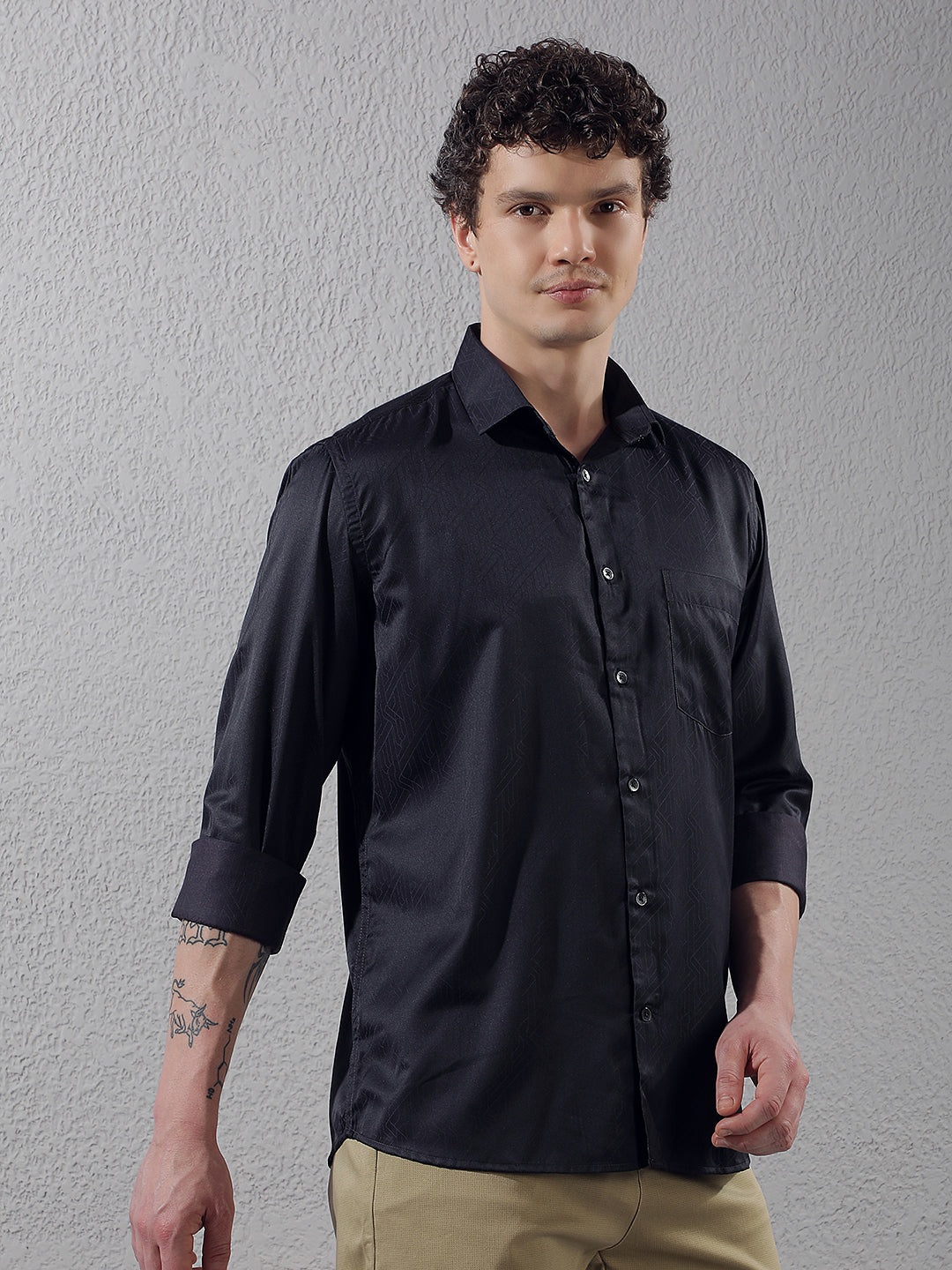 Navy Blue Printed Shirt