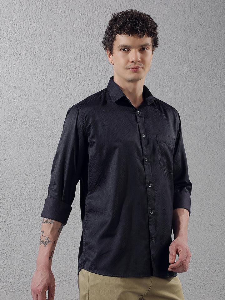 Navy Blue Printed Shirt