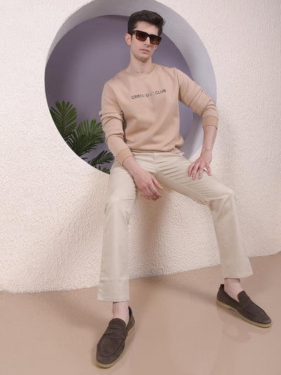 Urban Style Beige Sweatshirt with Brand Logo