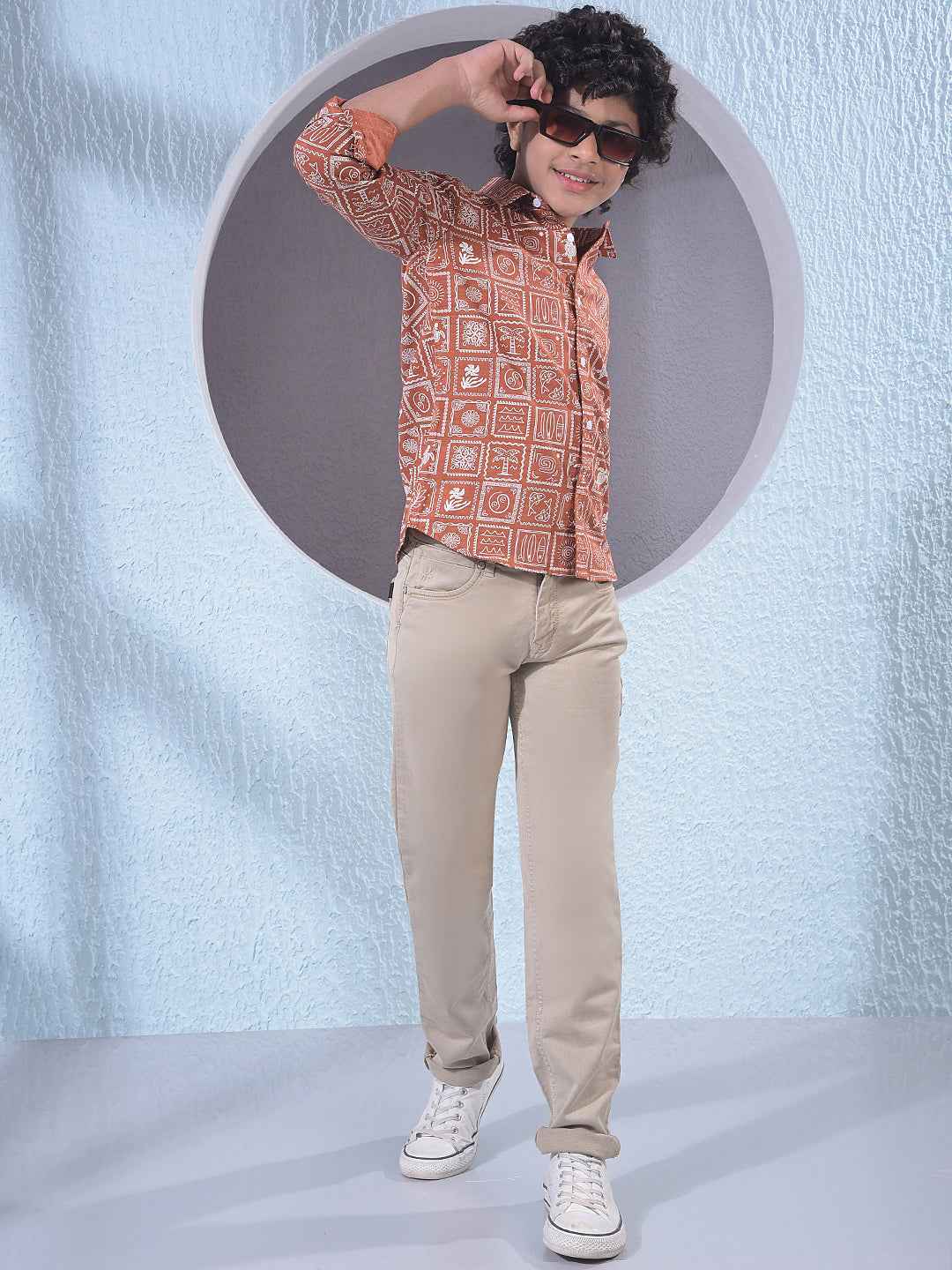 Sand Beige Cotton Casual Jeans