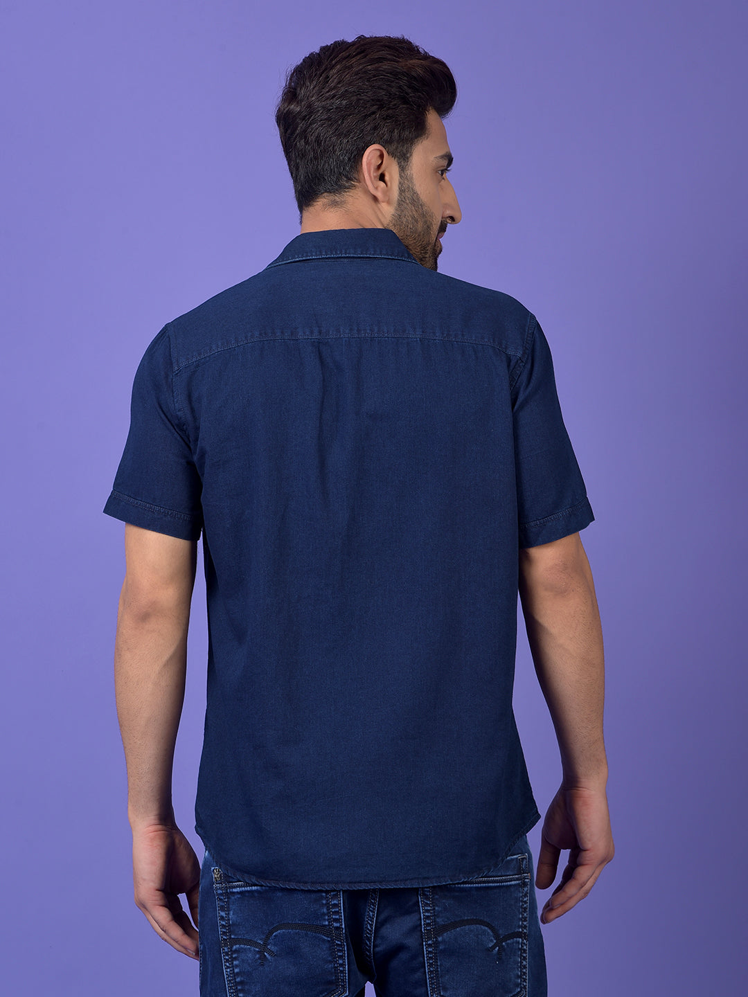 Navy Blue Denim Shirt