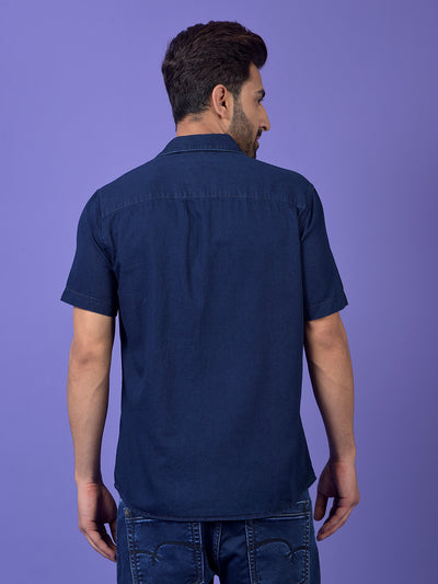 Navy Blue Denim Shirt