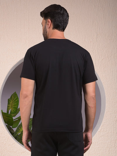Black Typographic Print T-Shirt