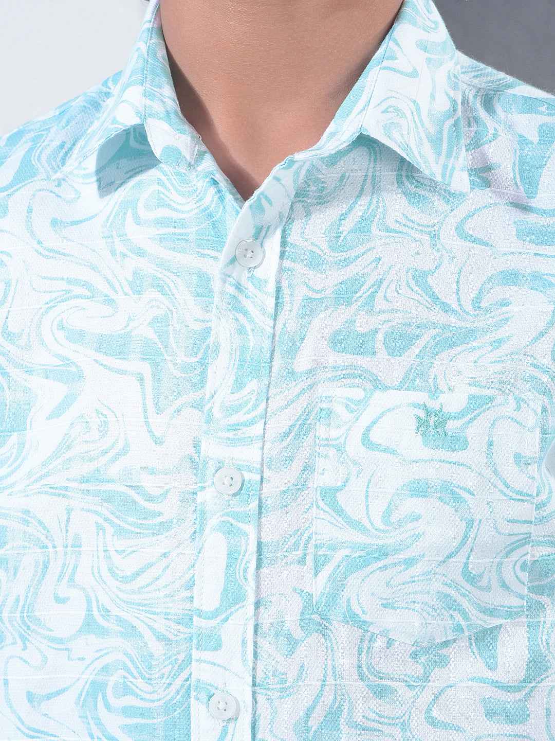 Green Printed 100% Cotton Shirt