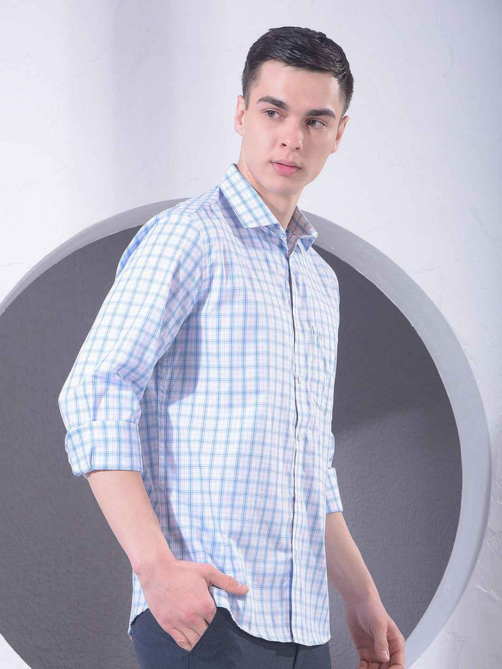 White Checked 100% Cotton Shirt