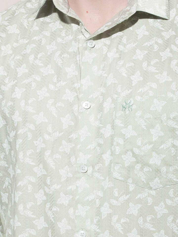 Green Floral Print Shirt