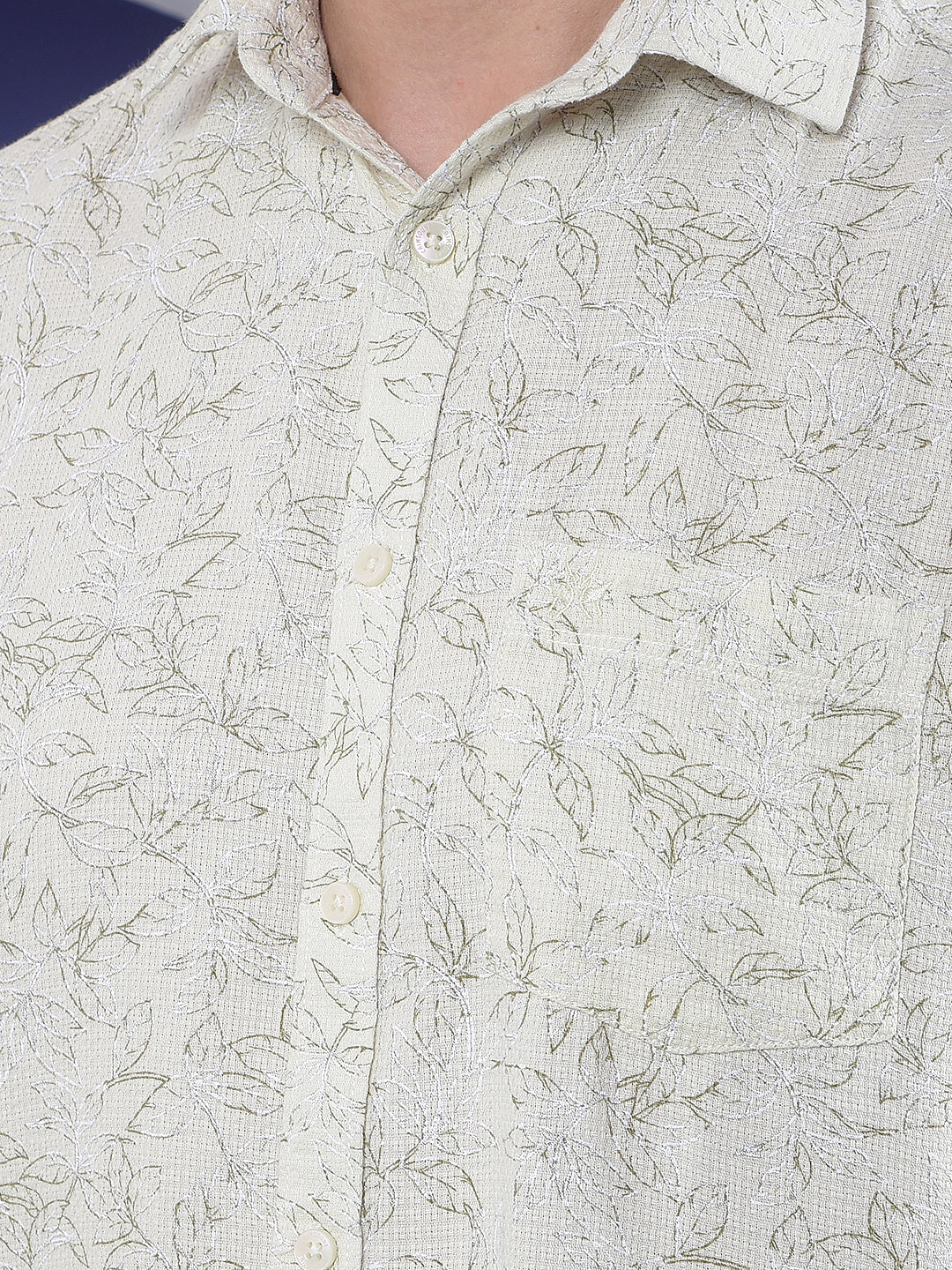Sand Whisper Beige Floral Printed Shirt