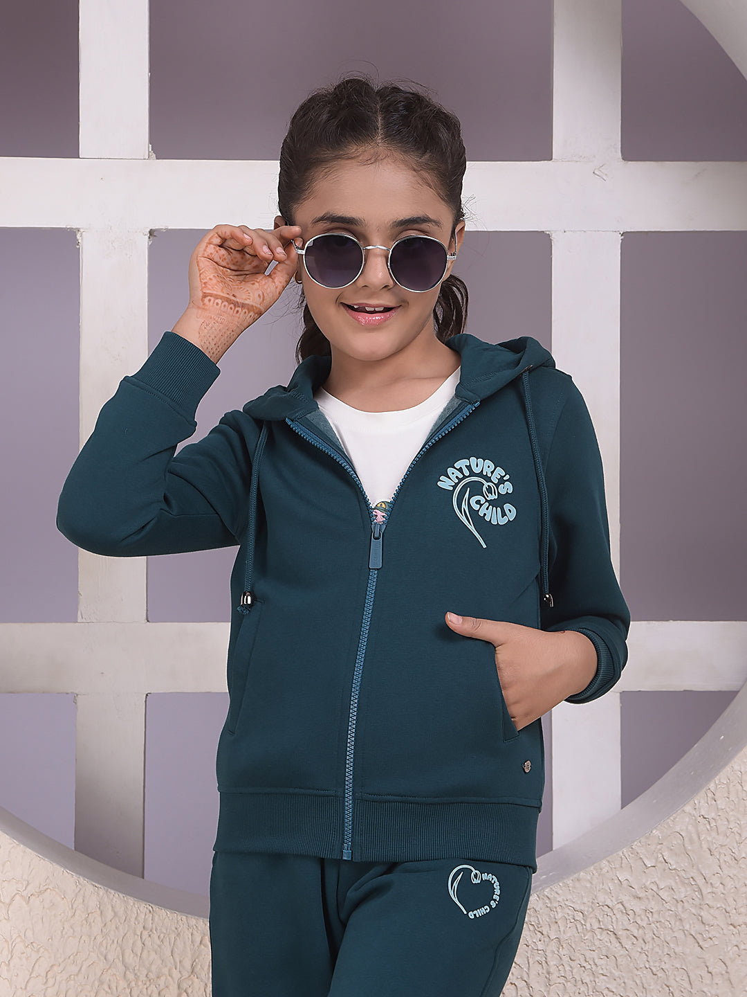 Blue Hooded Neck Sweatshirt