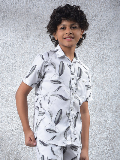 Olive Floral Print Shirt