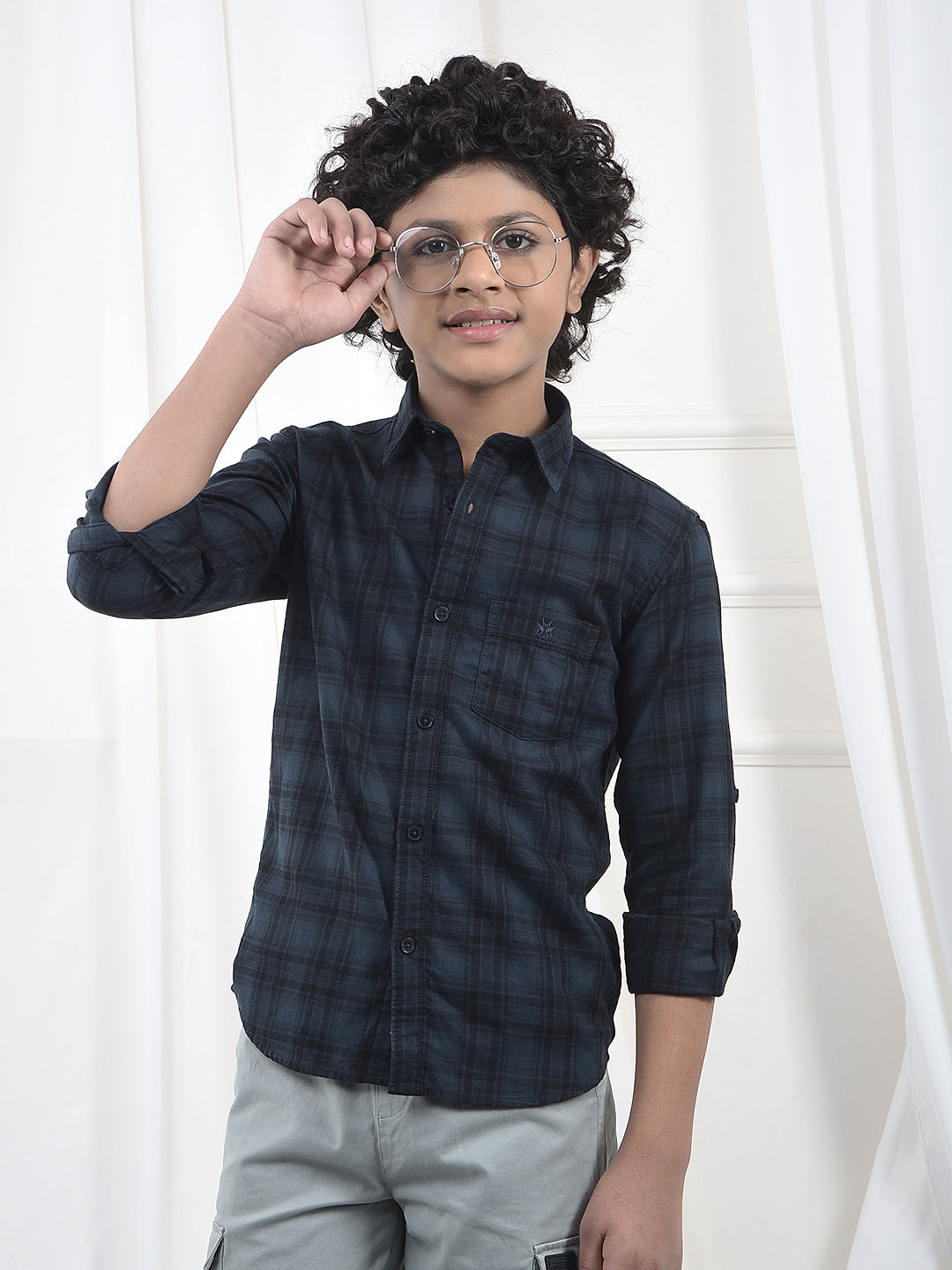 Green Checked 100% Cotton Shirt