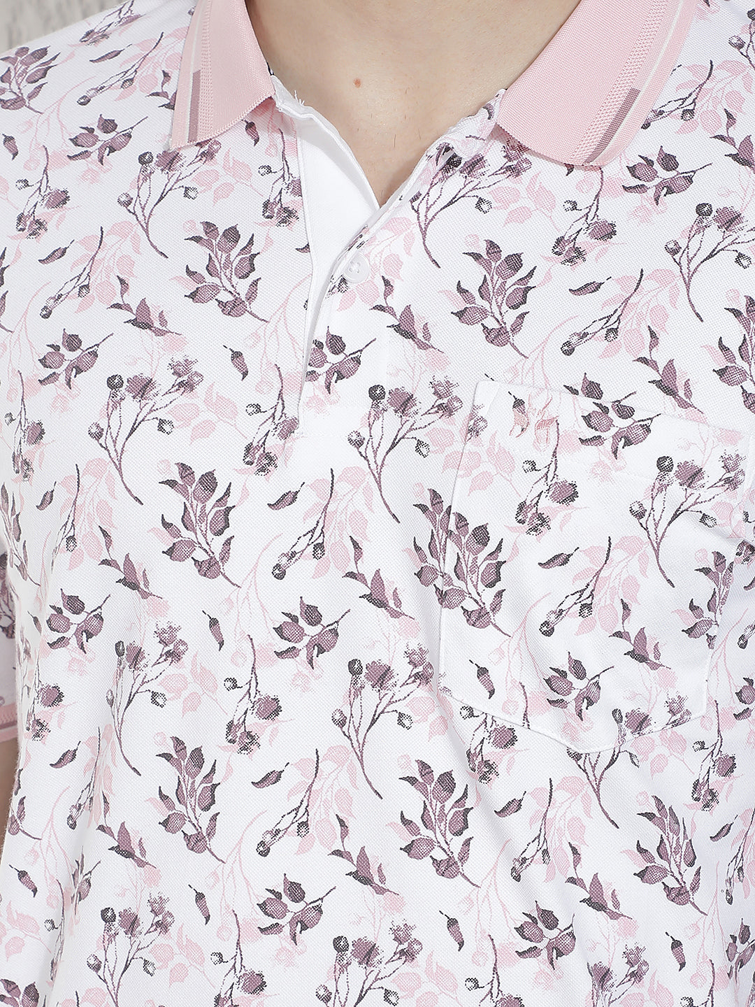 Peach Floral Print T-Shirt