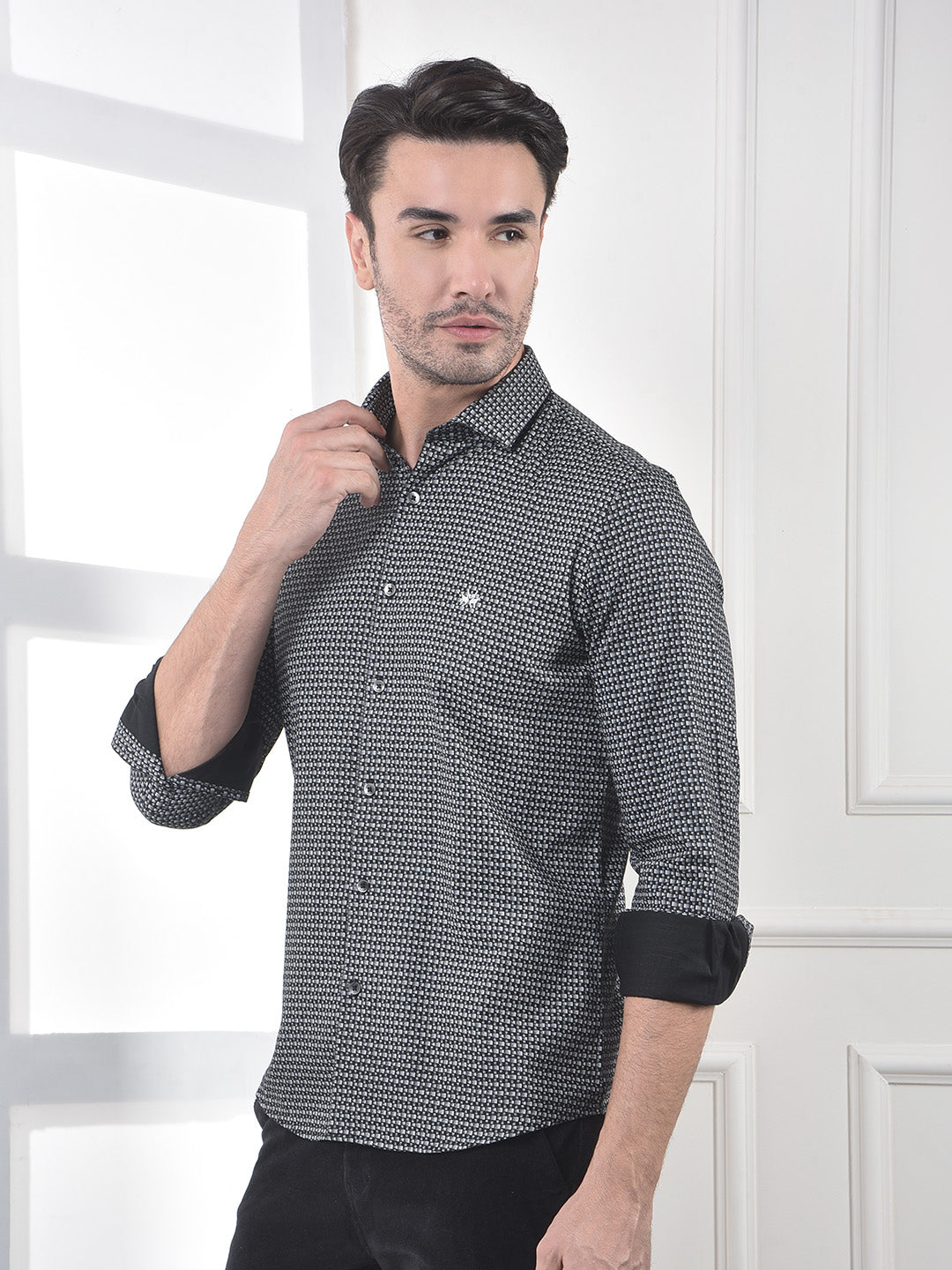 Black Printed 100% Cotton Shirt
