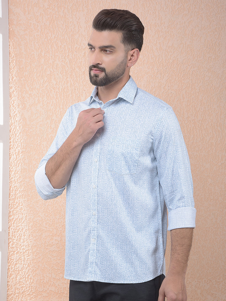Blue Minimal Print Everyday Shirt
