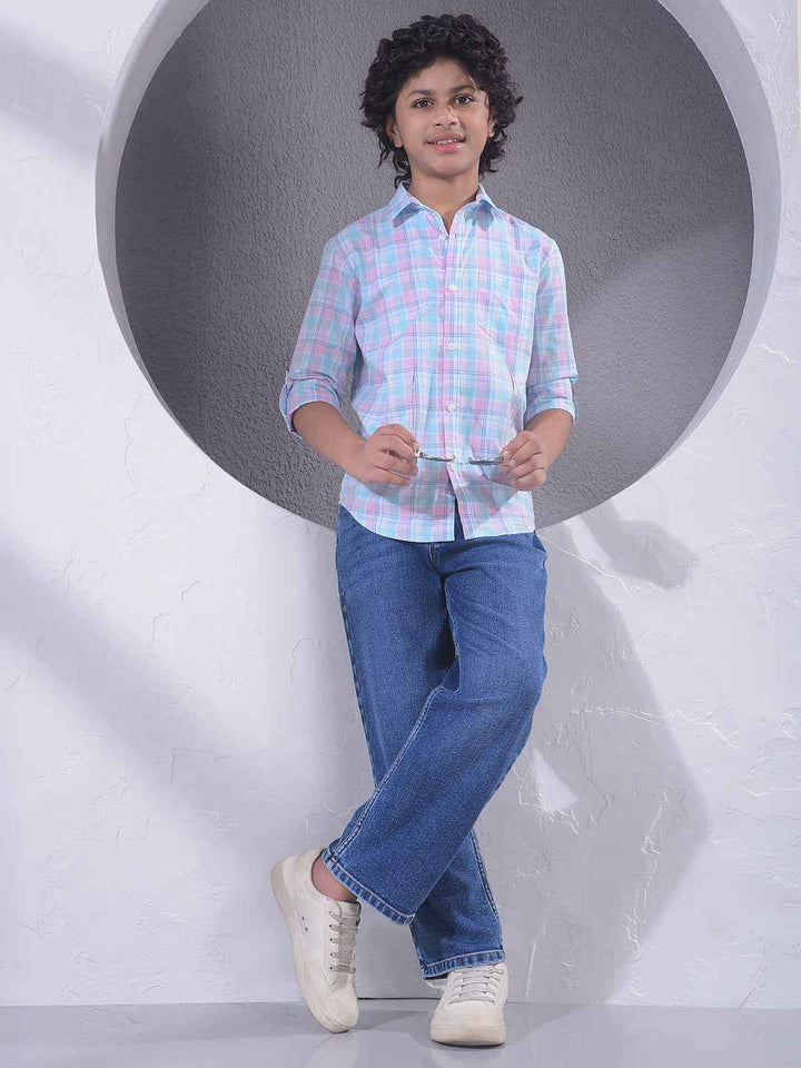 Pink Checked 100% Cotton Shirt