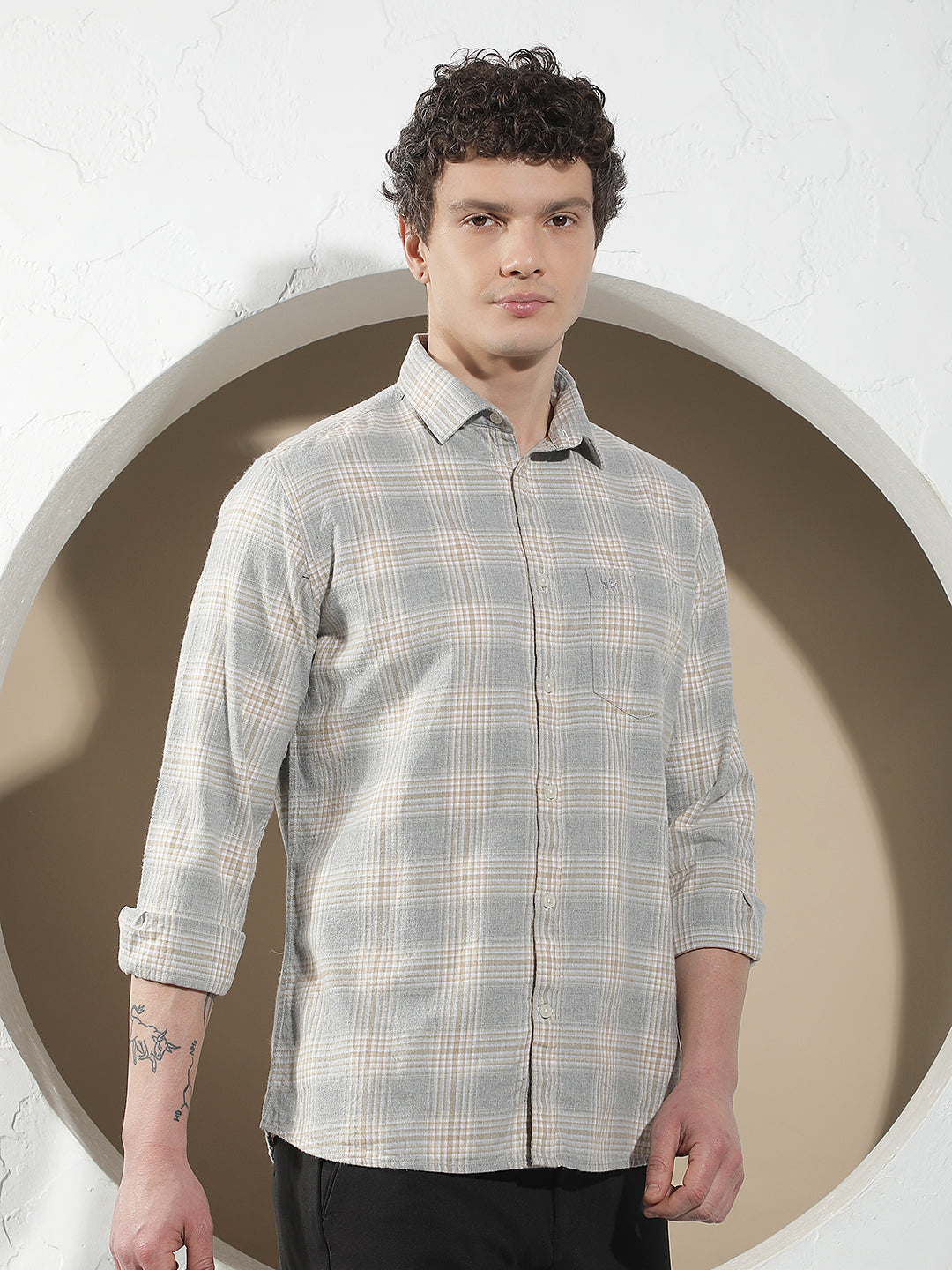 Fawn 100% Cotton Checked Shirt