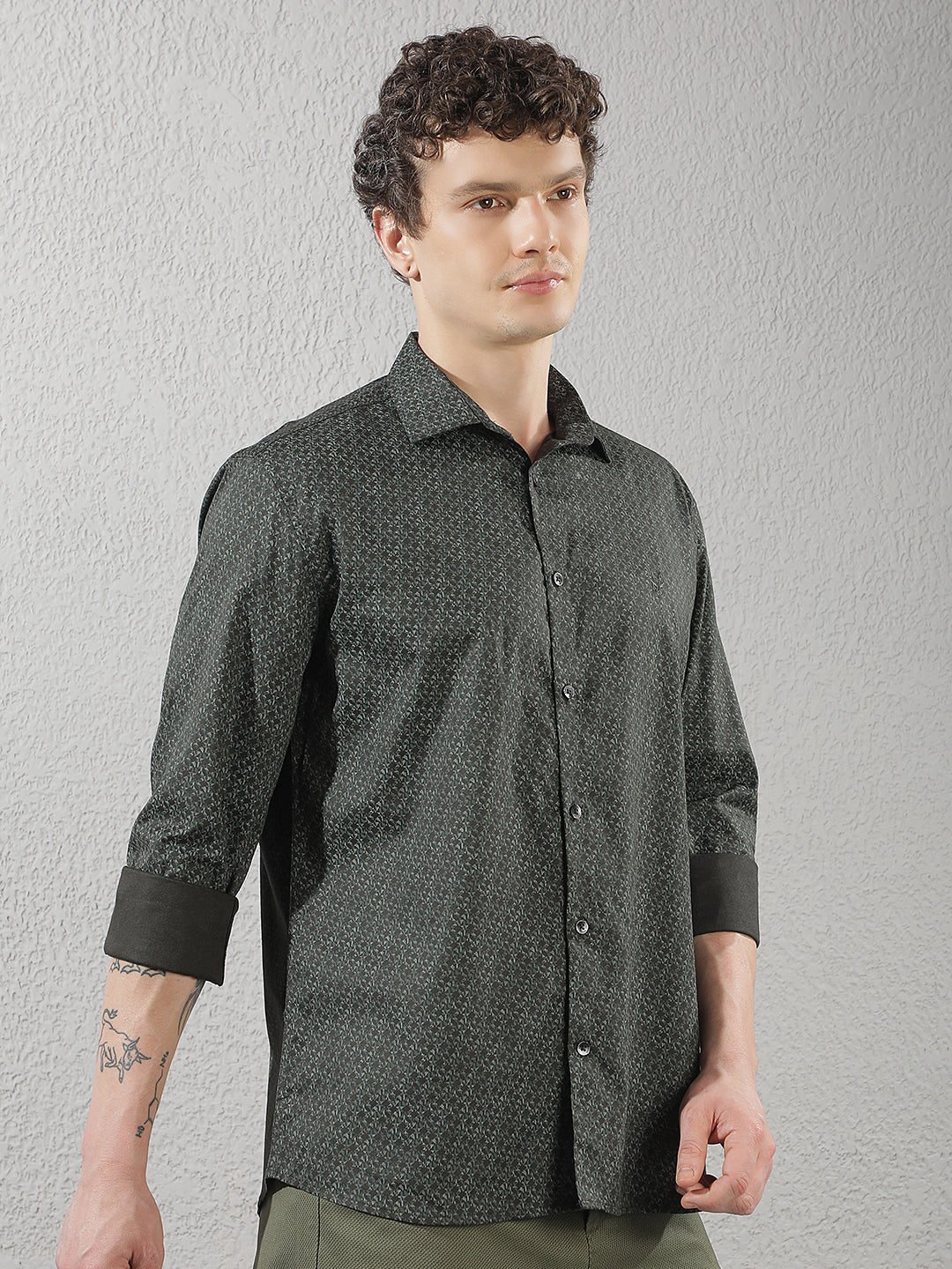 Green Abstract Print Shirt