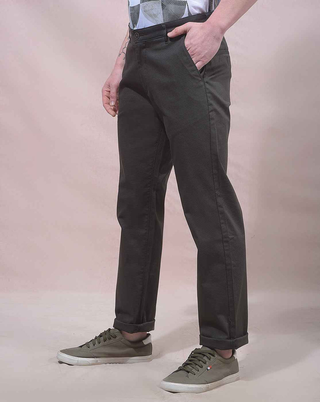 Versatile Olive Straight Chino Trousers