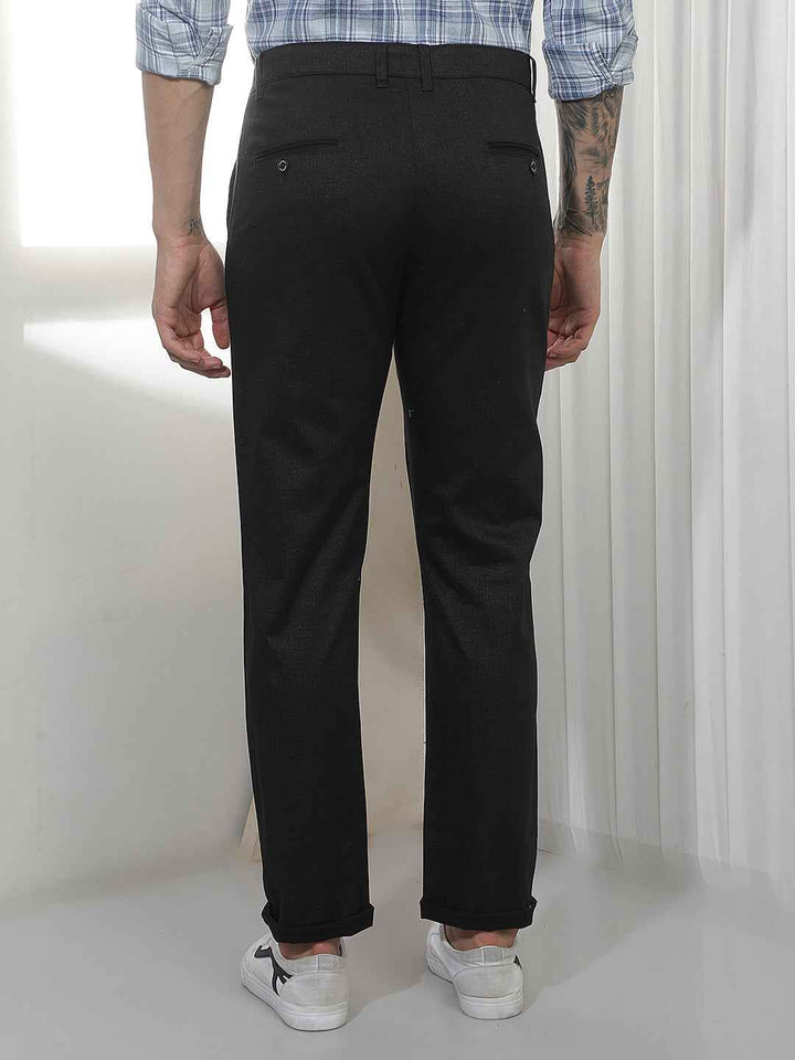 Black Casual Cotton Trousers