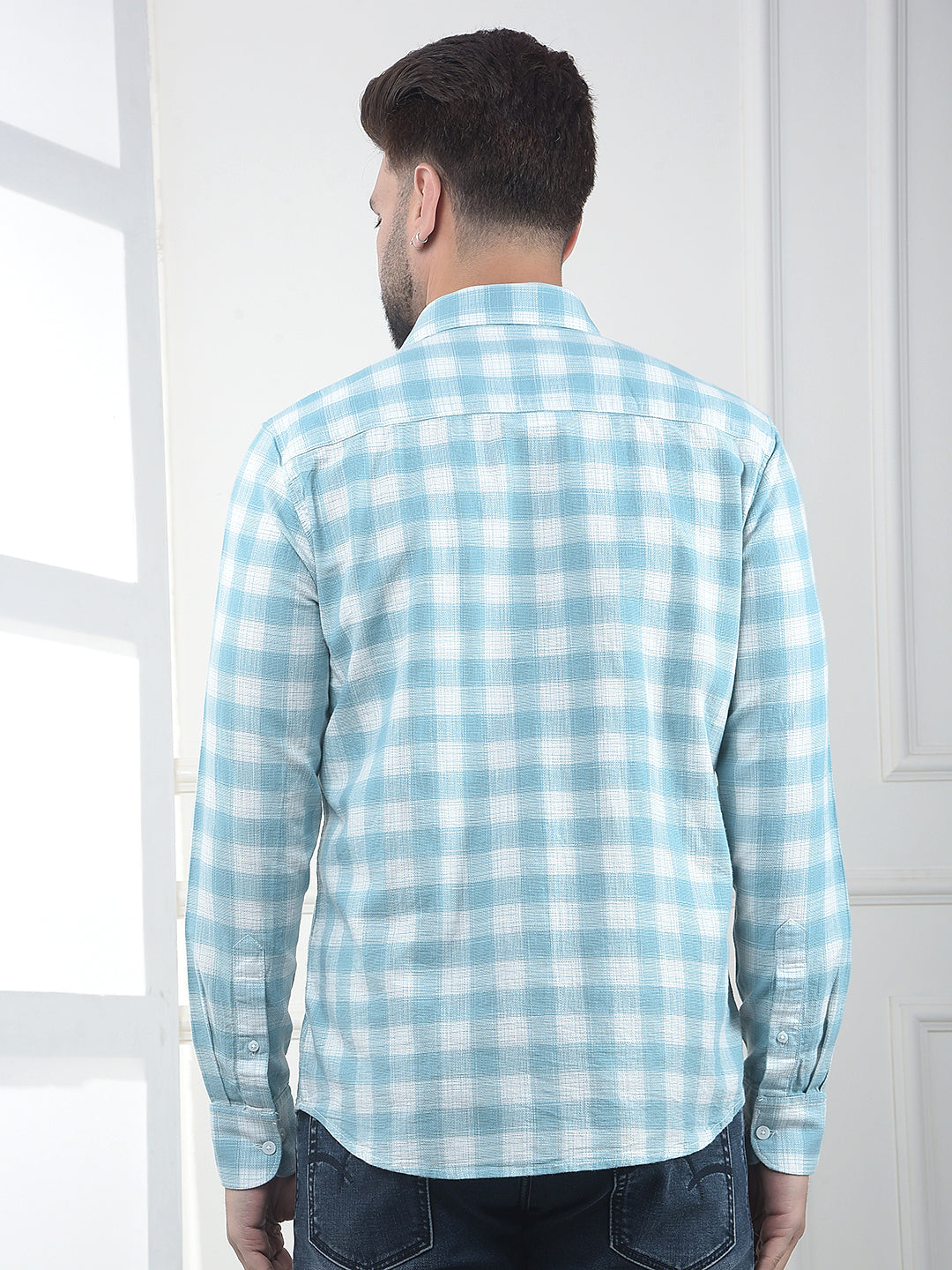 Green Checked 100% Cotton Shirt