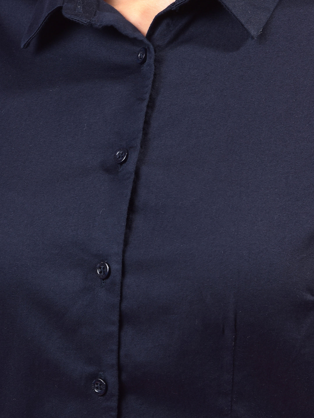 Vibrant Navy Blue Shirt – Go For Effortless Style-Women Shirts-Crimsoune Club