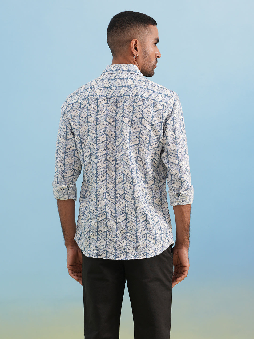 Blue Casual Printed Shirt