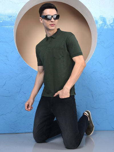 Green Polo Neck T-Shirt