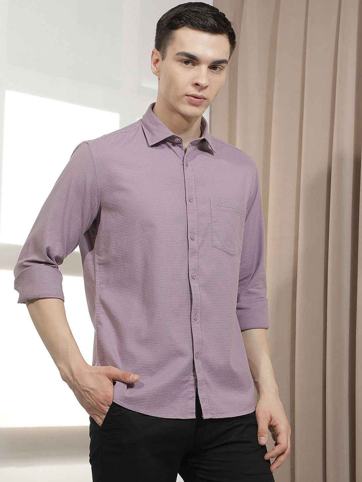 Purple Jacquard Shirt