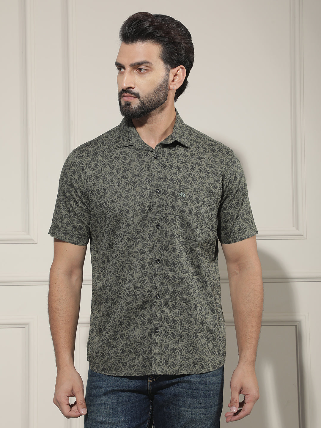 Green Floral Print Shirt