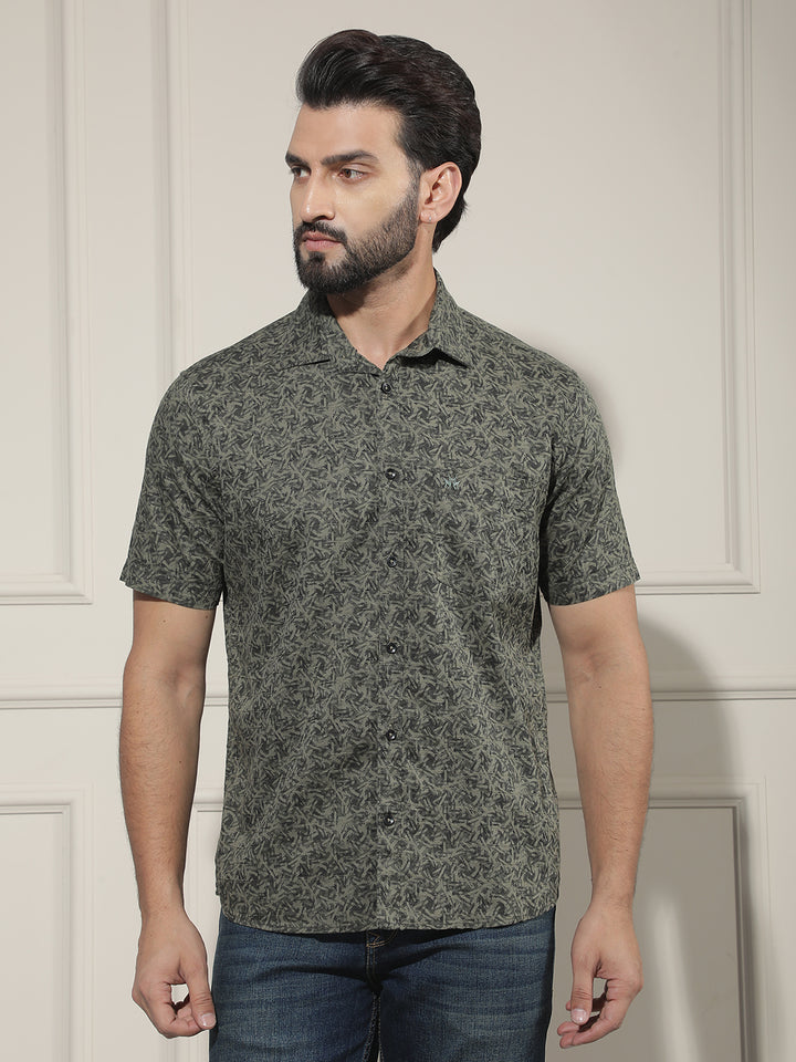 Green Floral Print Shirt