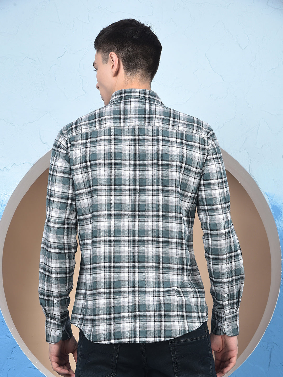 Green Checked 100% Cotton Shirt