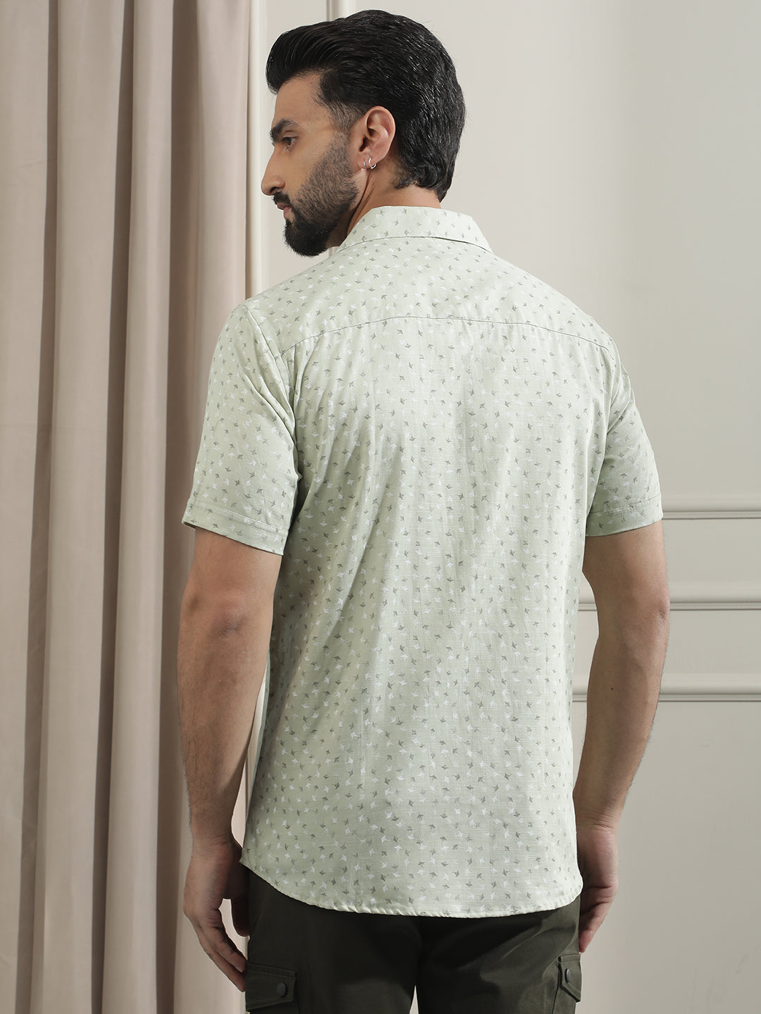 Modern Pine Green Printed Shirt