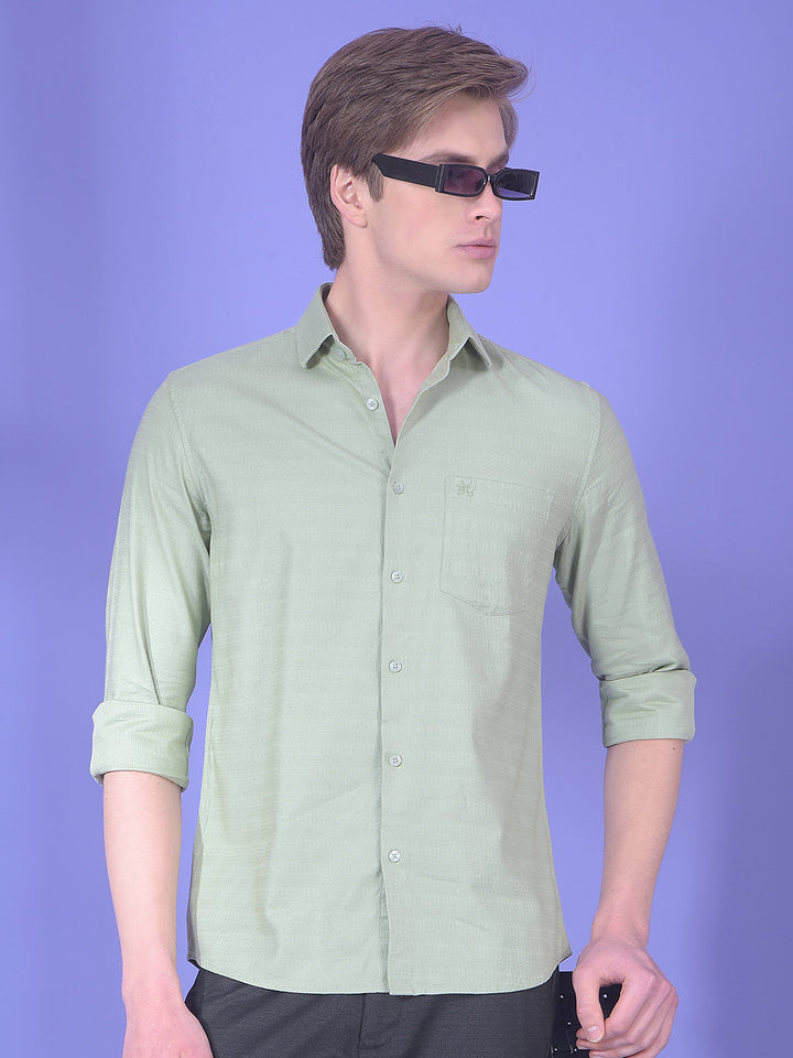 Solace Green Textured Shirt