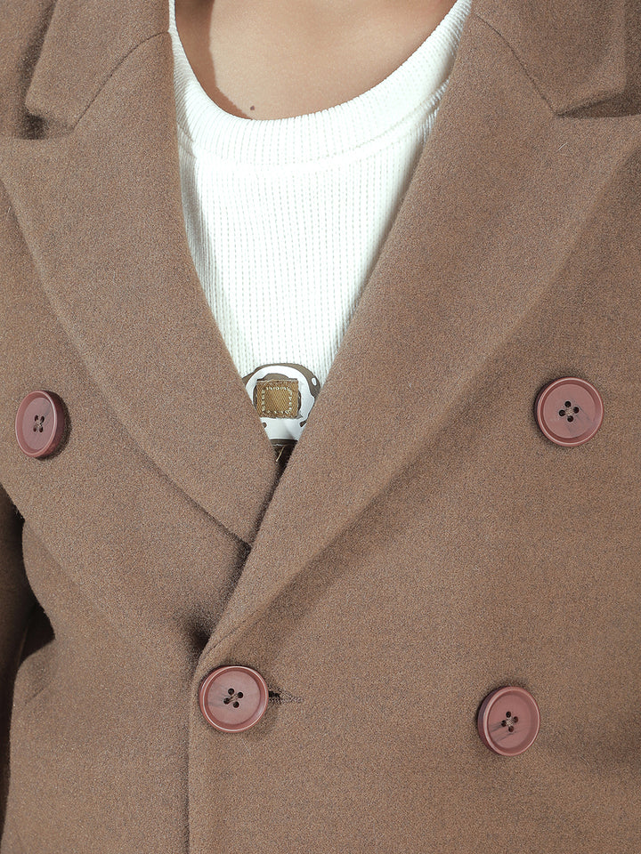 Cozy Camel Double-Breasted Coat