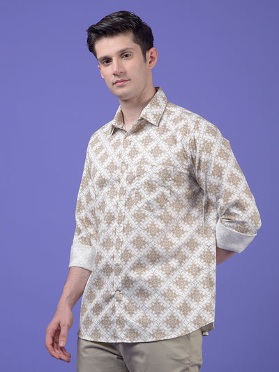 Beige Printed Shirt