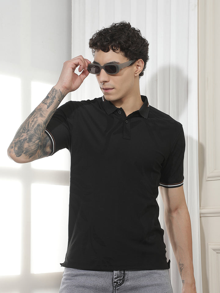 Classic Black Casual Polo T-Shirt