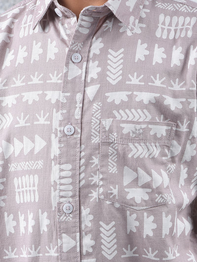 Purple Printed 100% Cotton Shirt