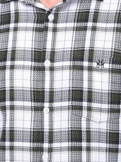 Olive Checked 100% Cotton Shirt