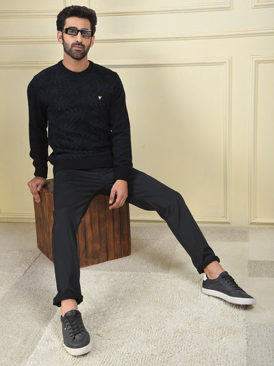 Ultra Soft Black Jacquard Sweater