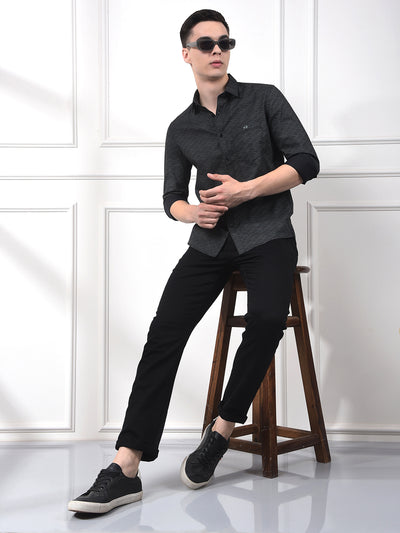 Black Printed 100% Cotton Shirt
