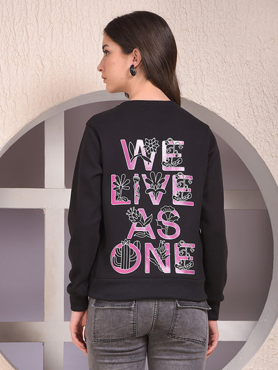 Black Graphic Print Sweatshirt
