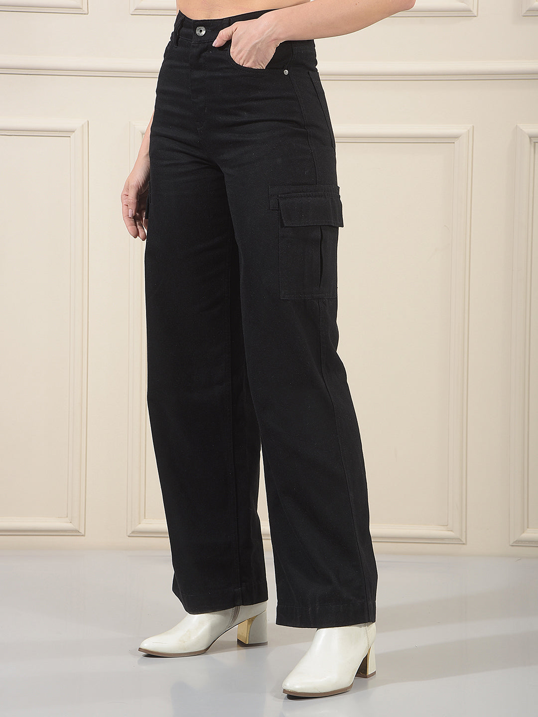 Essential Pitch Black Cargo Jeans